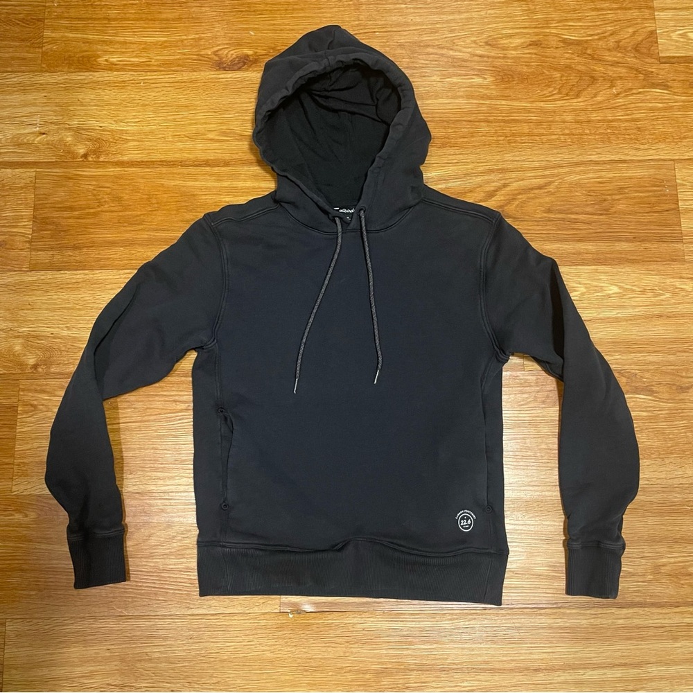 🐦 Ladies Allbirds Hooded Sweatshirt, Black, Organic Cotton Blend, Extra Small